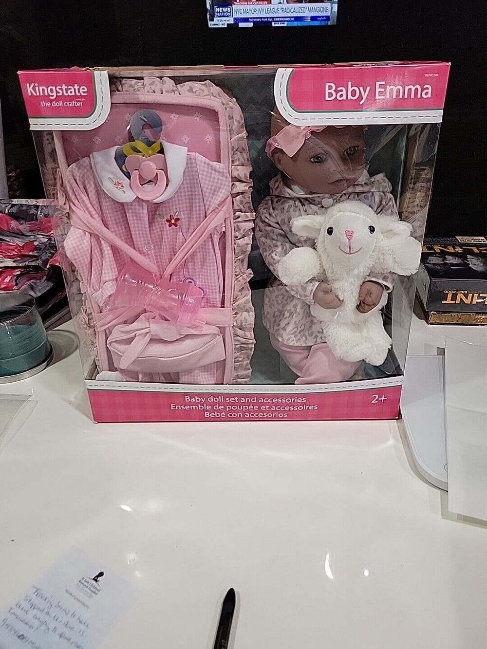Kingstate African American Baby Emma Baby Doll Set & Accessories, NEW